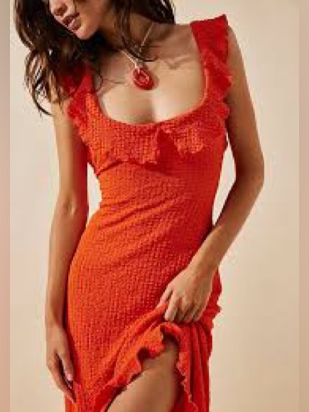Free People FP Beach tangerine orange maxi dress - Picture 2 of 11